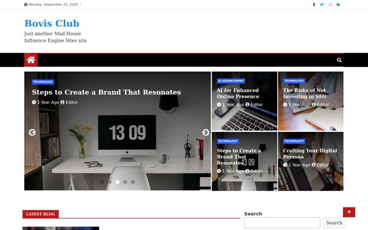 Screenshot of bovis-club.com