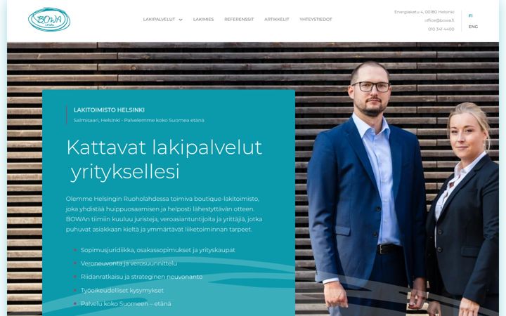 Skjermbilde av bowa.fi