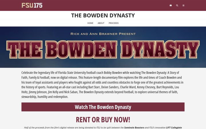 Screenshot of bowdendynasty.fsu.edu