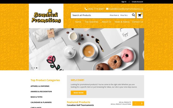 Screenshot of bowditchpromotions.ca