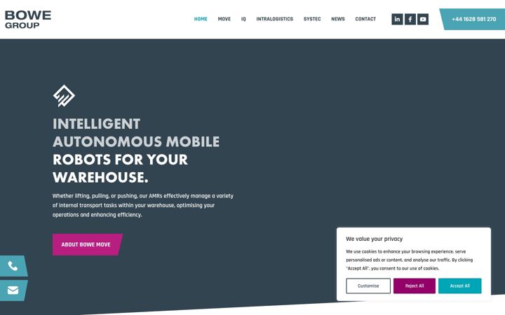 Screenshot of bowegroupuk.com