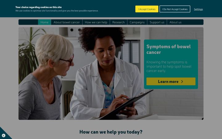 Screenshot of bowelcanceruk.org.uk