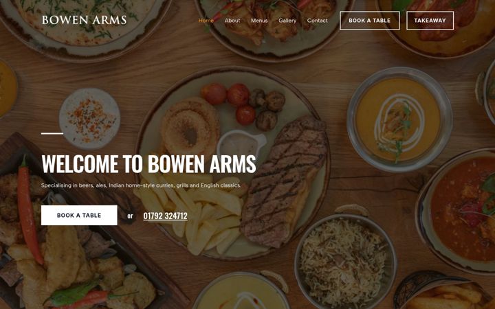 Ekrano kopija bowenarms.co.uk