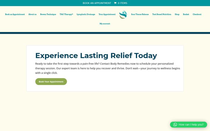 Ekrano kopija bowenbodyremedies.co.uk