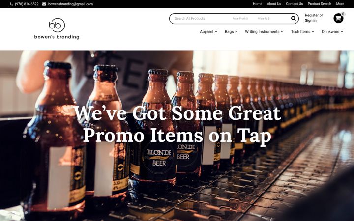 Screenshot of bowensbranding.com