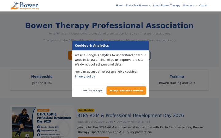Ekrano kopija bowentherapy.org.uk
