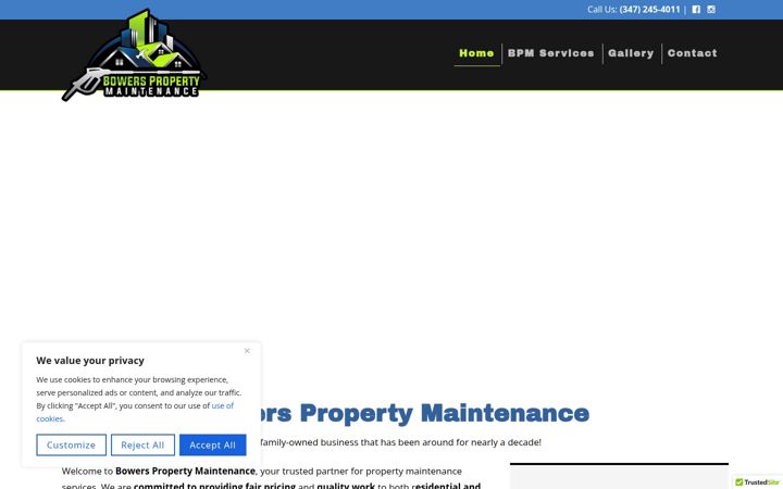 Screenshot of bowerspropertymaintenance.com