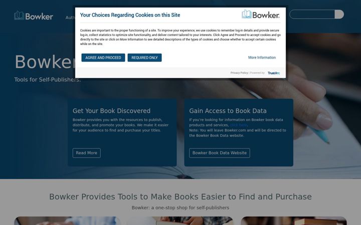 Screenshot of bowker.com