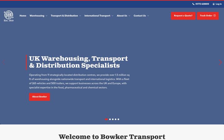 Ekrano kopija bowkertransport.co.uk