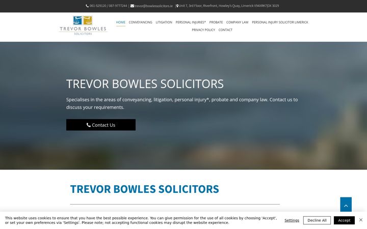 Screenshot of bowlessolicitors.com