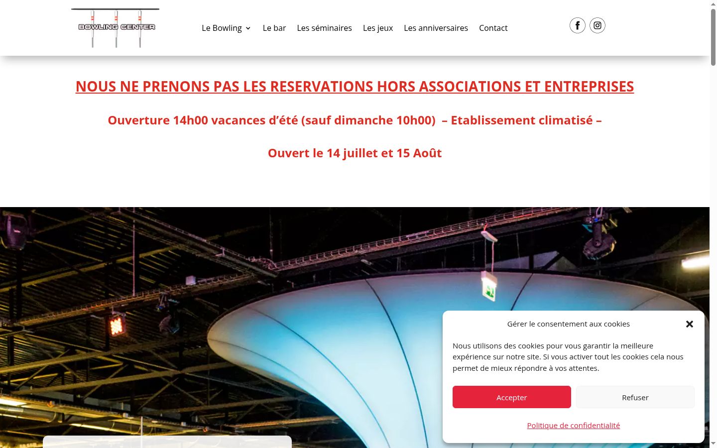 Screenshot del banner di consenso mostrato prima di qualsiasi interazione