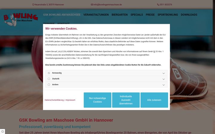 Screenshot of bowlingammaschsee.de