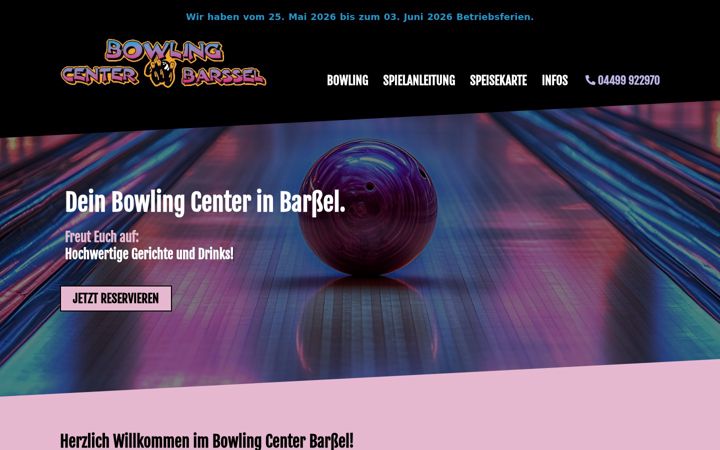 Zrzut ekranu bowlingcenter-barssel.de