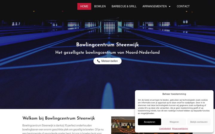 Screenshot of bowlingcentrumsteenwijk.nl