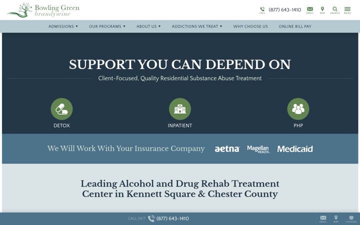 Screenshot of bowlinggreenbrandywine.com