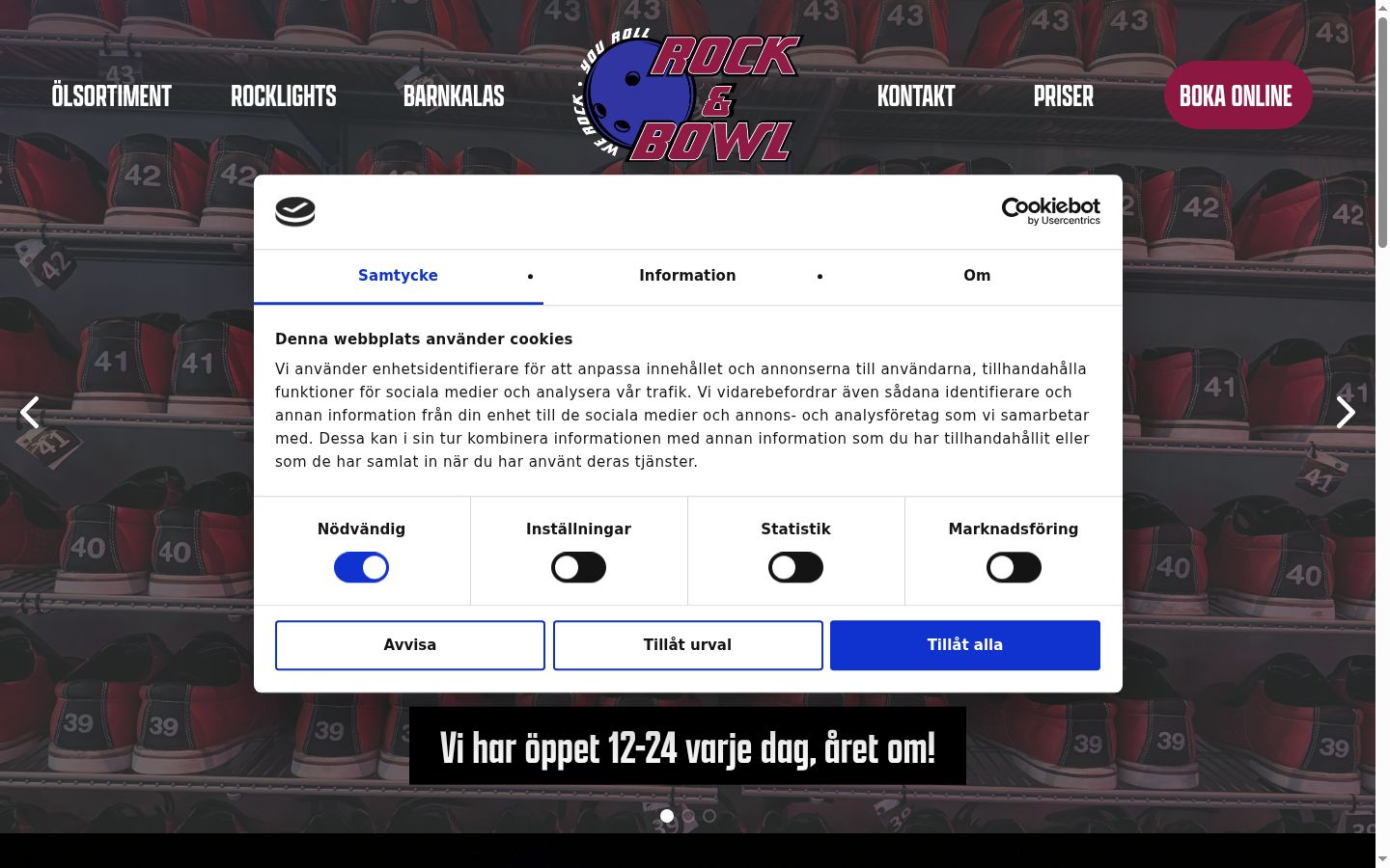 Screenshot of the consent banner shown before any interaction