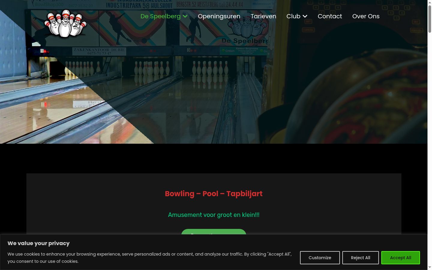 Captura de pantalla del banner de consentimiento mostrado antes de cualquier interacción