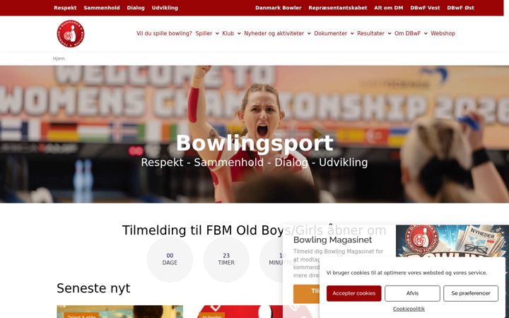Screenshot of bowlingsport.dk
