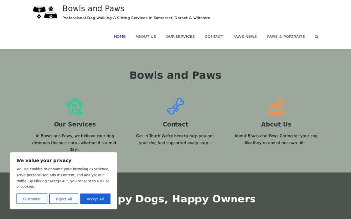 Zrzut ekranu bowlsandpaws.co.uk