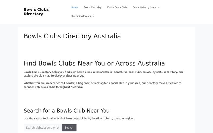 Screenshot of bowlsclubsdirectory.com