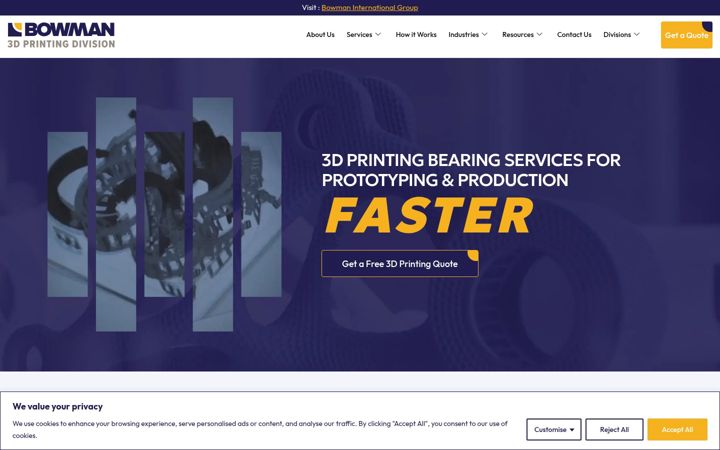 Screenshot of bowman3d.com