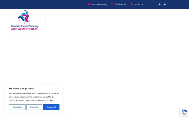Screenshot of bowmanestateplanning.co.uk
