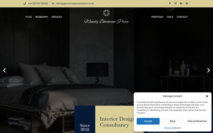 Zrzut ekranu bowmanpriceinteriors.co.uk
