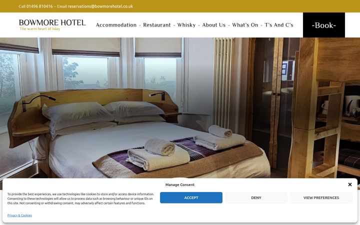 Screenshot of bowmorehotel.co.uk