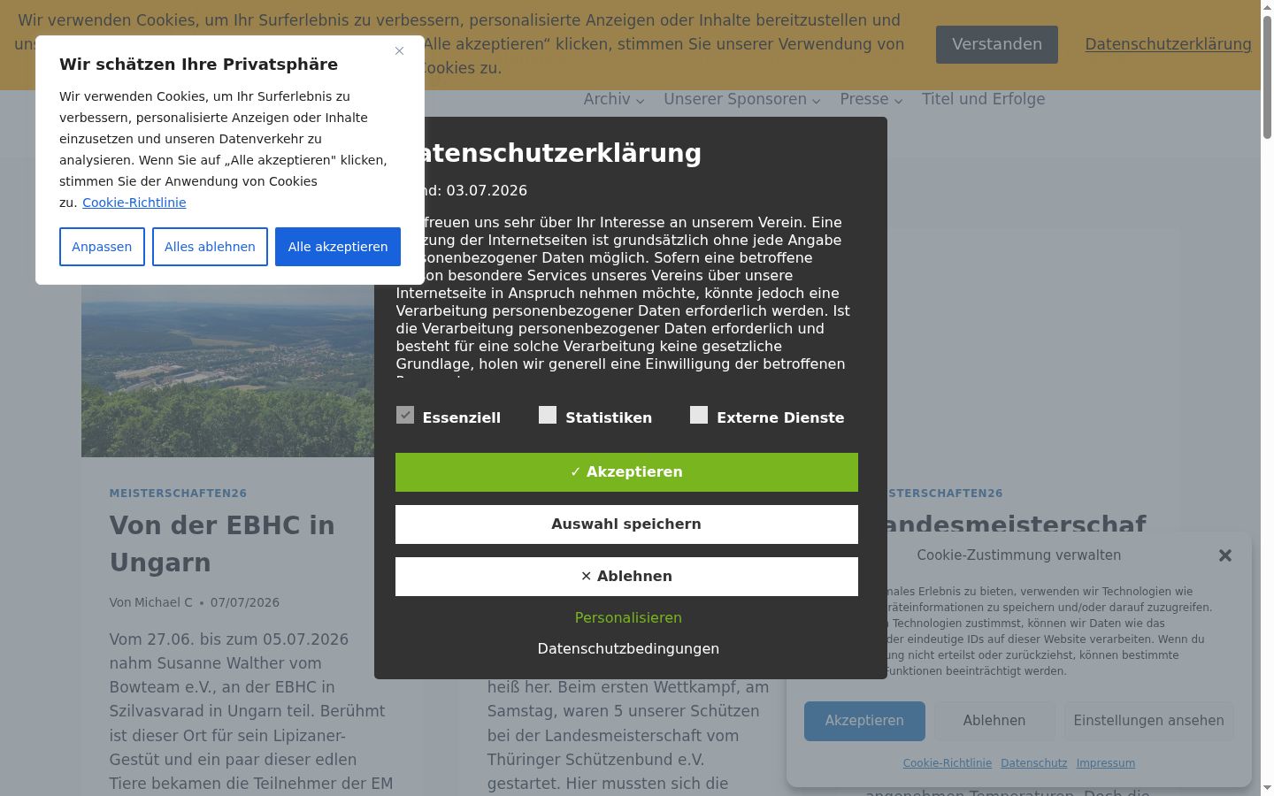 Zrzut ekranu banera zgody wyświetlanego przed jakąkolwiek interakcją