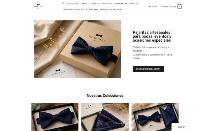 Екранна снимка на bowties.es