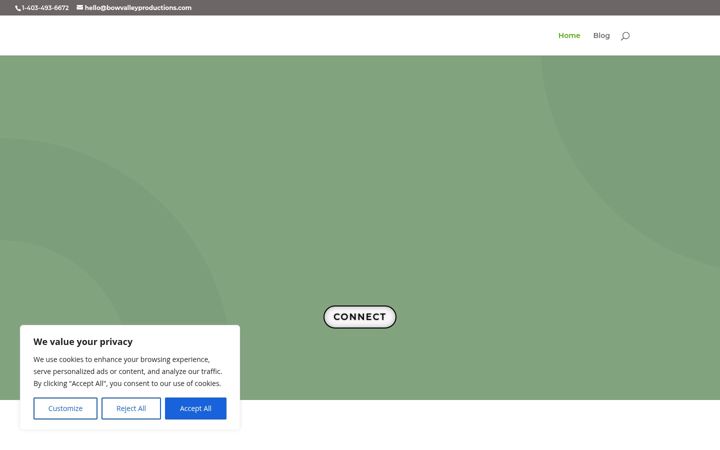 Screenshot of bowvalleyproductions.com