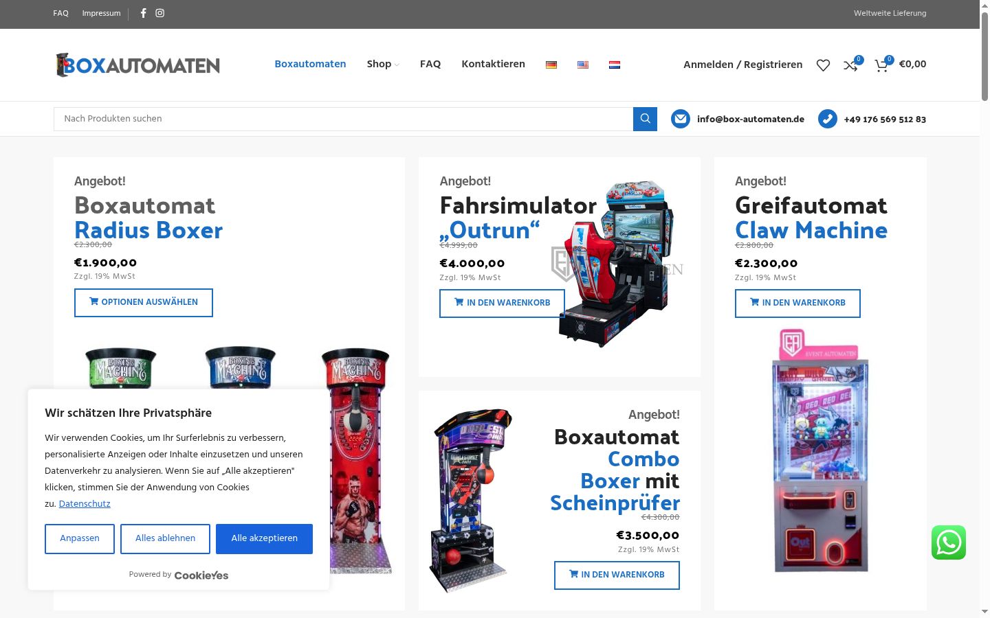 Screenshot del banner di consenso mostrato prima di qualsiasi interazione