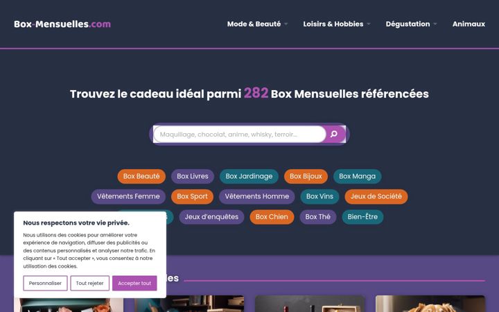 Screenshot of box-mensuelles.com