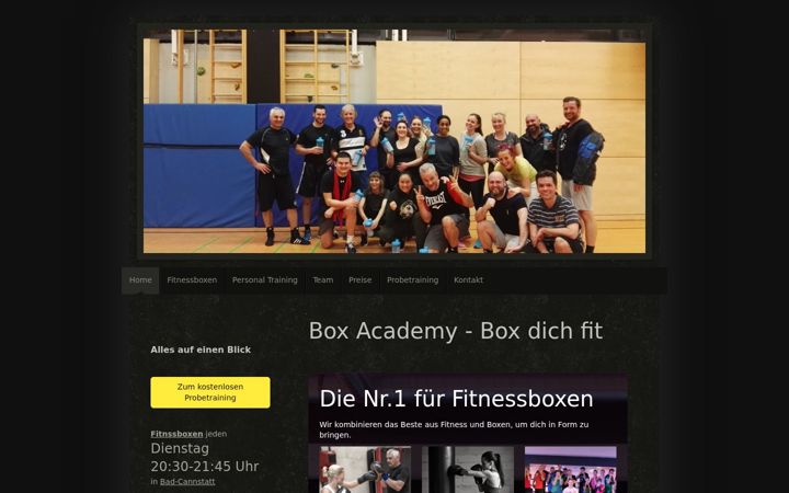 Snimka zaslona za boxacademystuttgart.de