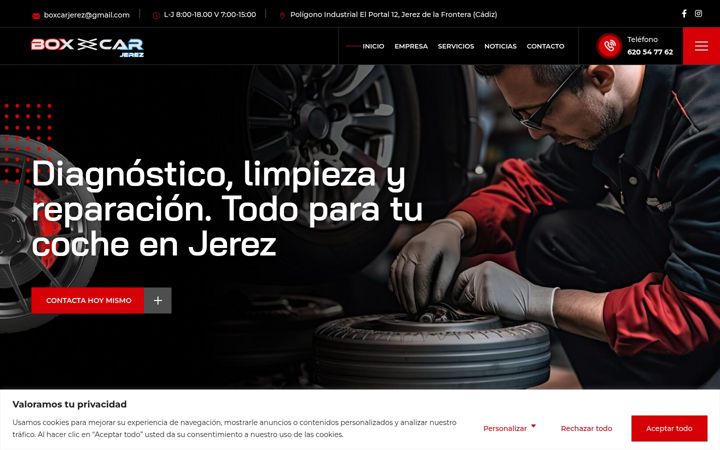 Екранна снимка на boxcarjerez.es