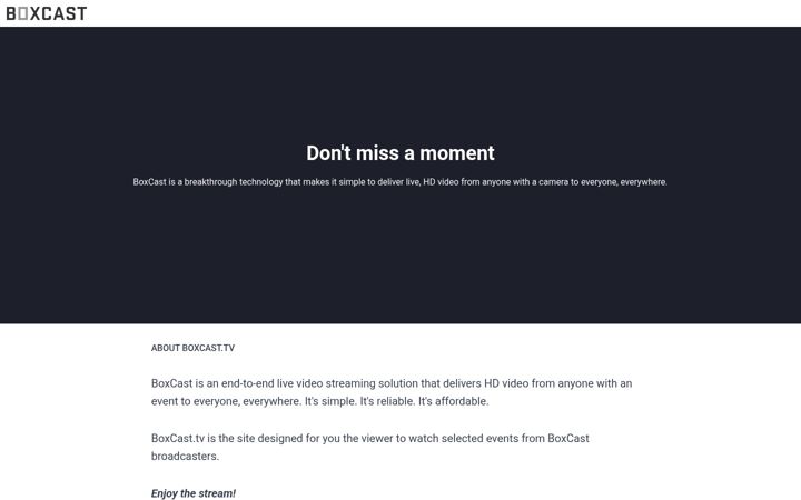 Screenshot of boxcast.tv