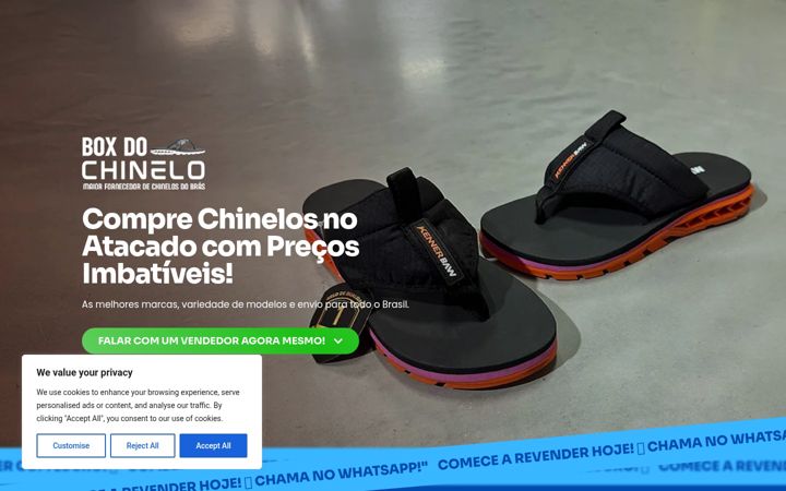 Screenshot of boxdochinelo.com.br
