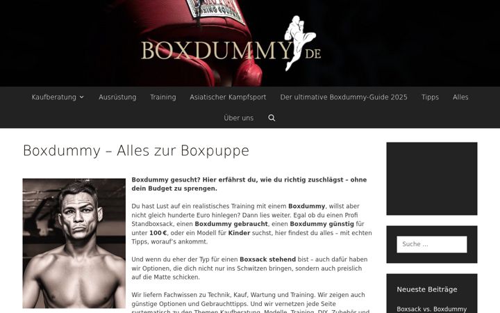 Skjámynd af boxdummy.de