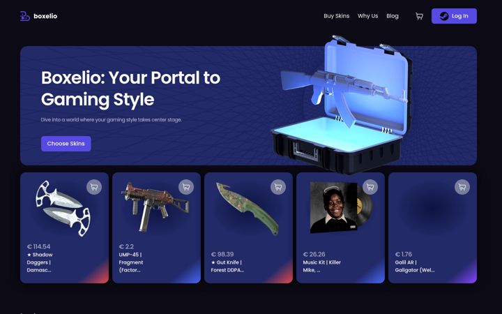 Screenshot of boxelio.com