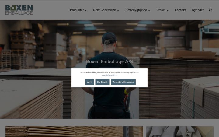 Screenshot of boxenemballage.dk