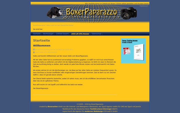 Screenshot of boxerpaparazzo.de