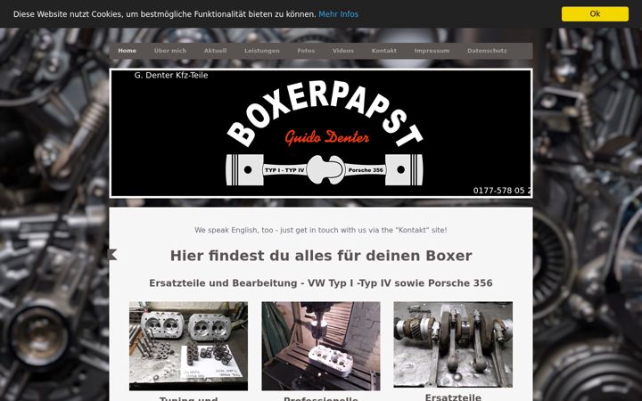 Screenshot of boxerpapst.de