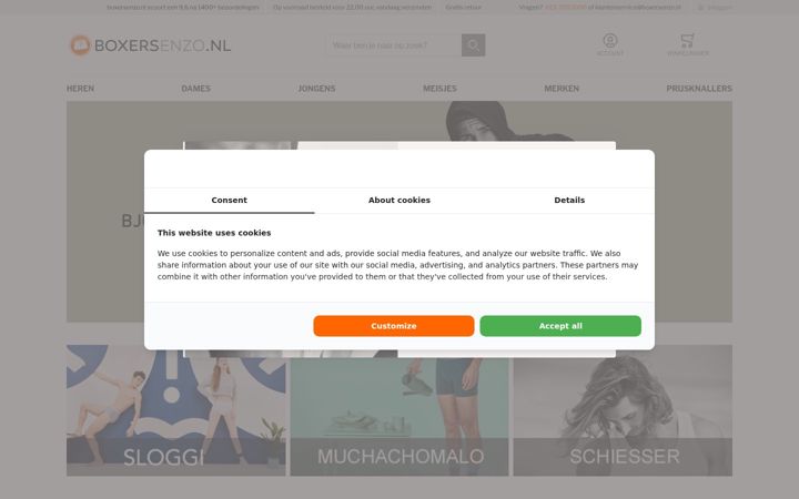 Screenshot of boxersenzo.nl