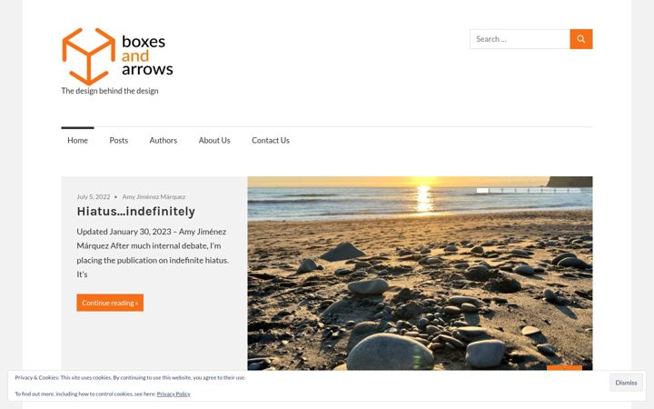 Screenshot of boxesandarrows.com