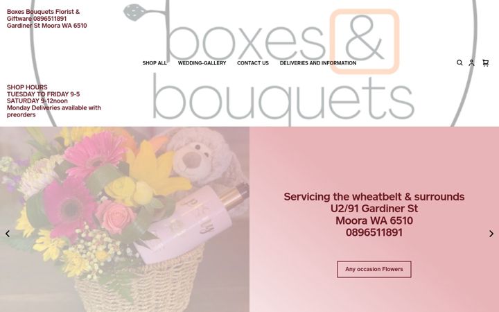 Skjermbilde av boxesbouquetsflorist.com.au