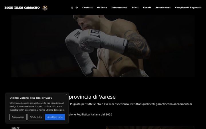 Screenshot of boxeteamcamacho.it