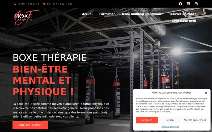 Screenshot of boxetherapies.fr