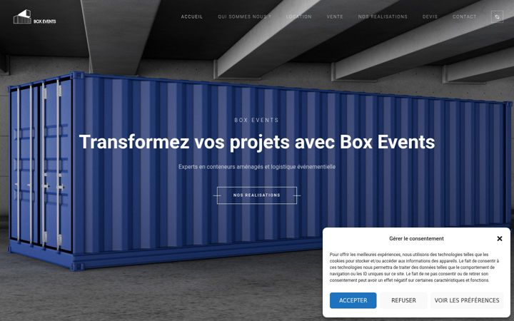 Screenshot of boxevents.fr