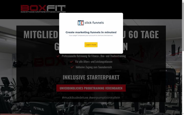 Screenshot of boxfit-training.de