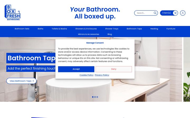 Screenshot ta' boxfreshbathrooms.co.uk